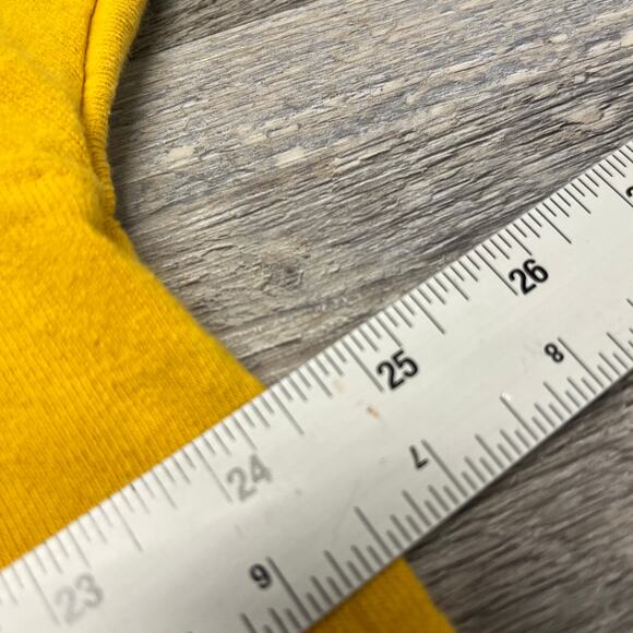 Vintage 90s Y2K American Eagle #7 Yellow Mens Large Long Sleeve Rugby Polo Shirt - Picture 6 of 11